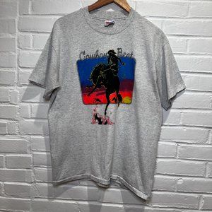 Vintage Bellamy Brothers Cowboy Beat Rodeo Single Stitch T-Shirt Men's Large